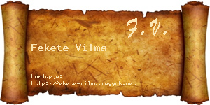 Fekete Vilma névjegykártya